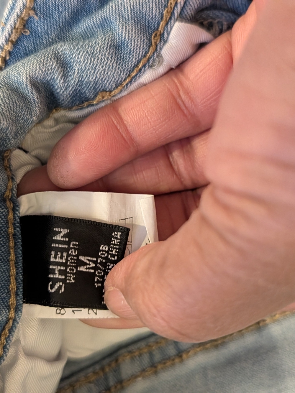 Light Blue Distressed Women’s Rouched Jeans - Picture 5 of 9